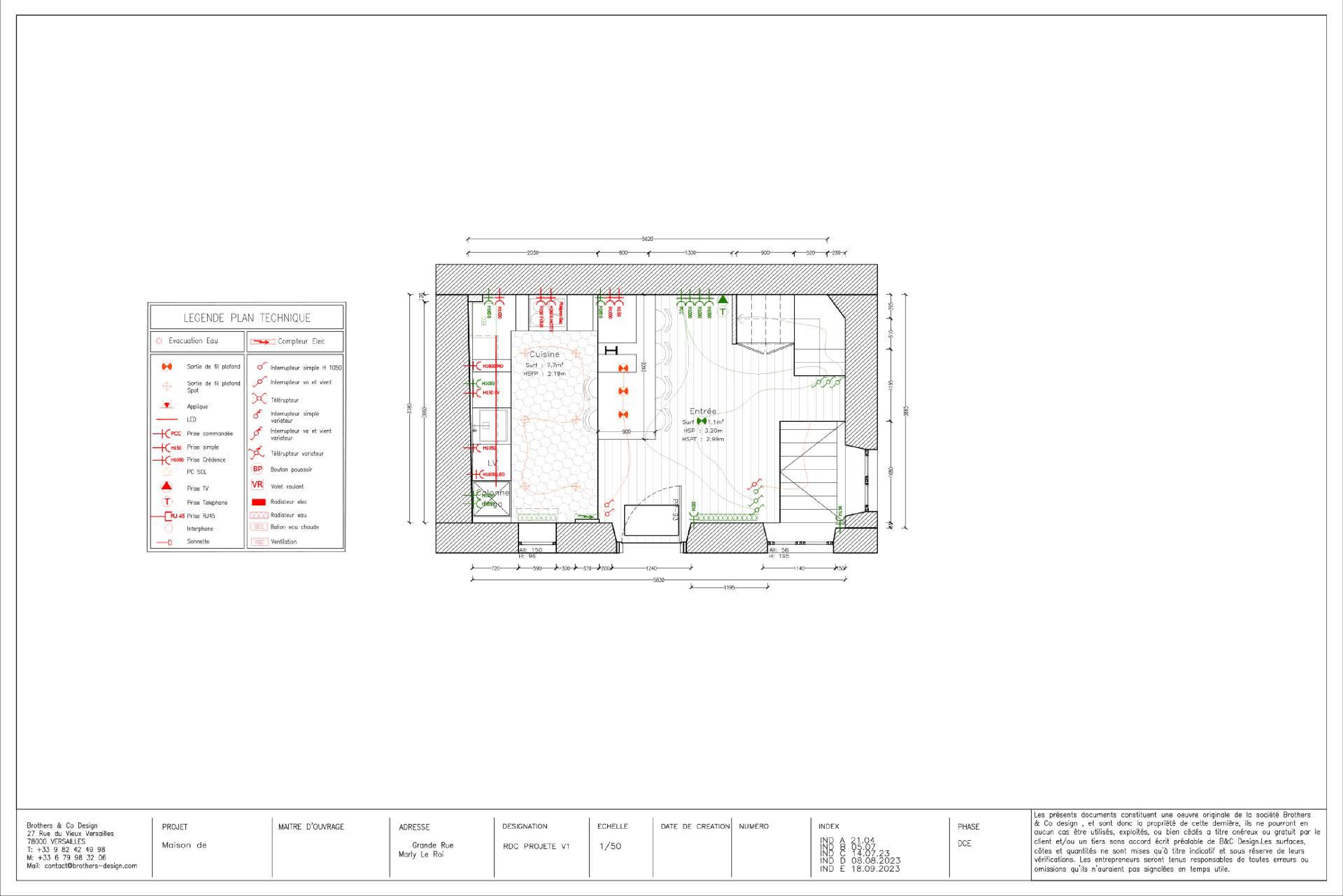 Plan Cuisine Architecte intérieur rénovation marly le roi